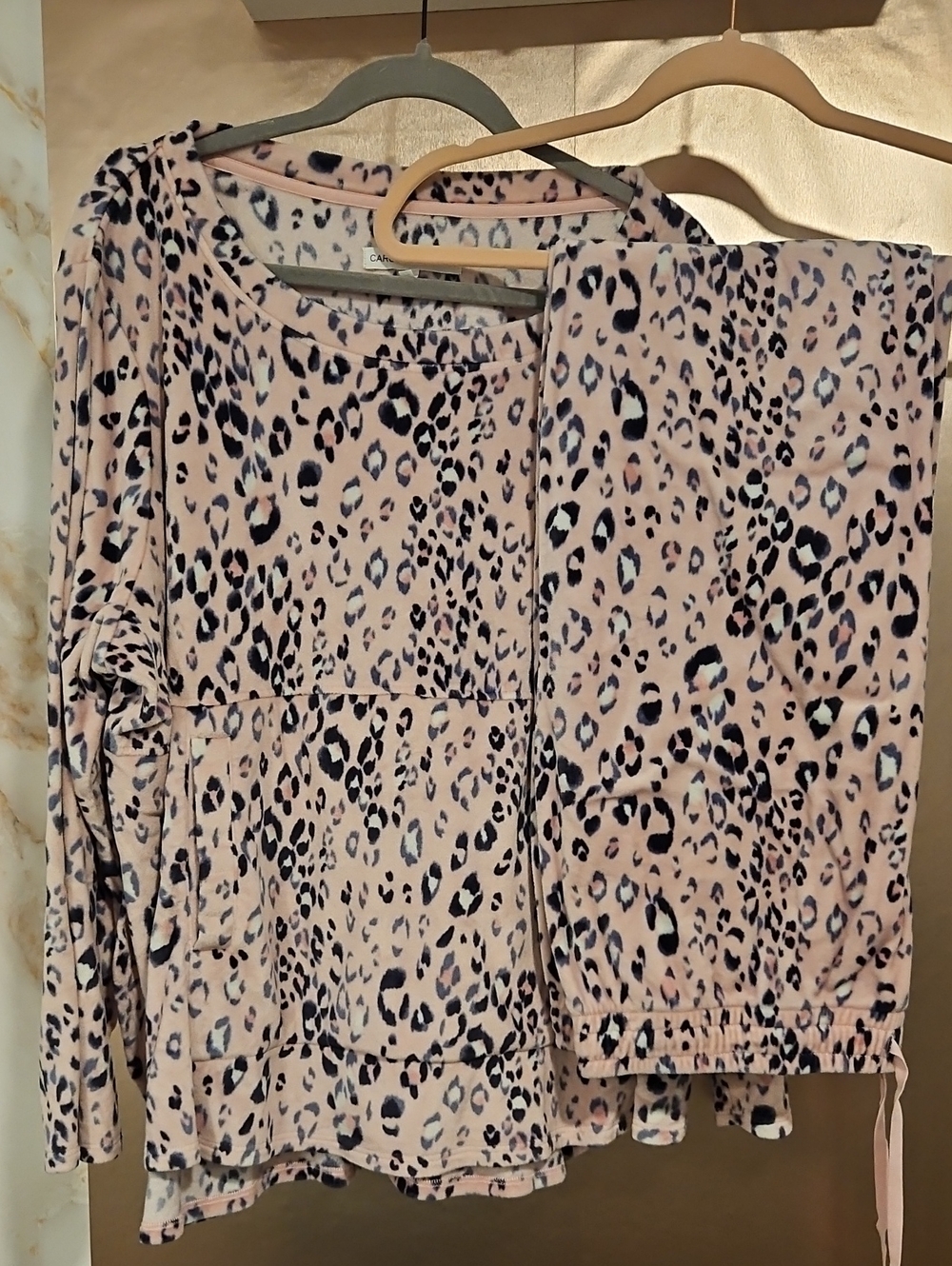 Midnight by Carole Hochman Pink Leopard Print Pajama Set
